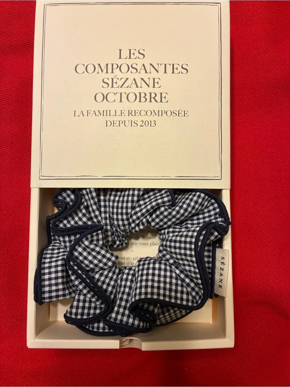 BRAND NEW Navy Gingham Scrunchie